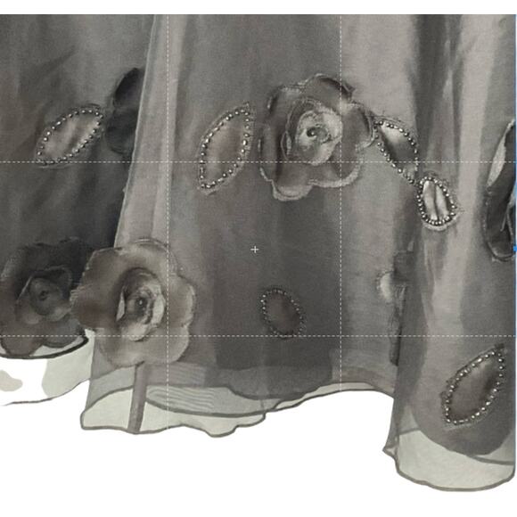 Laura Ashley Black Silk A Line Chiffon Tulle Midi Skirt 4P 4 Whimsigoth NEW NWT - Picture 10 of 11